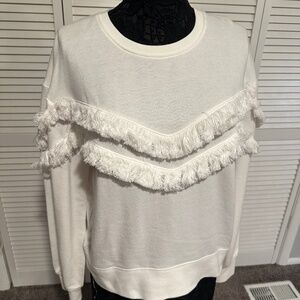 NEW Rails White Fringe Kinsley Sweatshirt